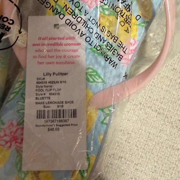 NWT Lilly Pulitzer Colorful Flip Flops with Pink Straps. Size 9/10 🩷 - Picture 4 of 5